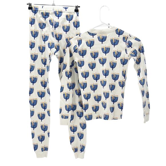 Hanna Andersson Pajama Top & bottom Menorah Hanukkah size 12 unisex cotton - Picture 2 of 3